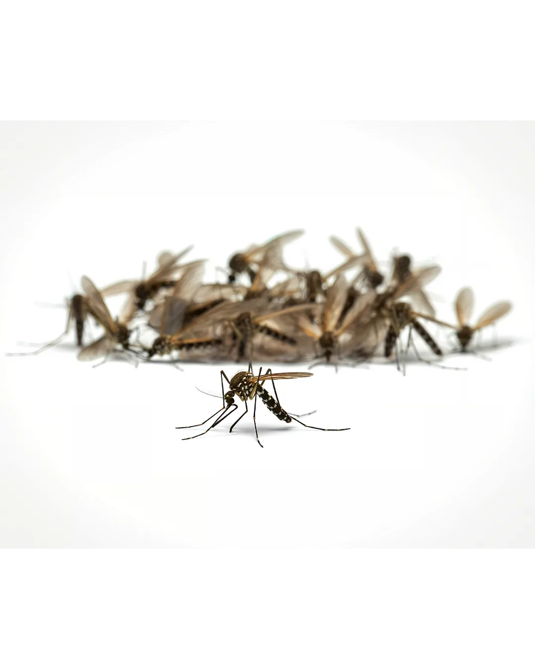 Mosquitos agrupados, señal de proliferación y riesgo de enfermedades como dengue y zika.